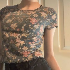 Cropped Floral Tee